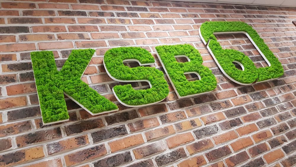 Logo végétal en mousse stabilisée
